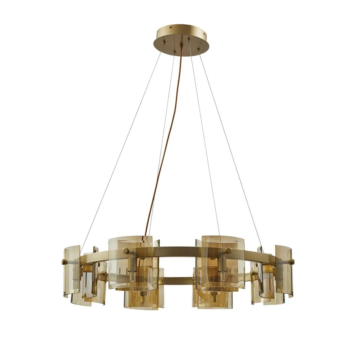 Pendente Bouze Cin 80cm 8XG9 Dourado/Ambar Nordecor