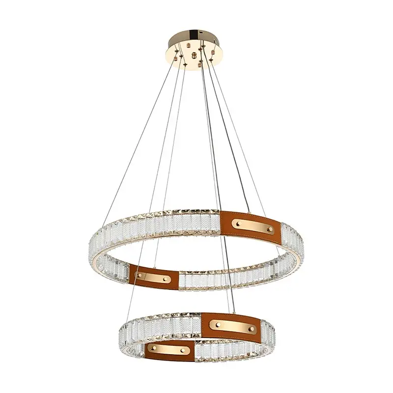 Pendente LED Cristal Gulty 60CM 51W Ouro Nordecor