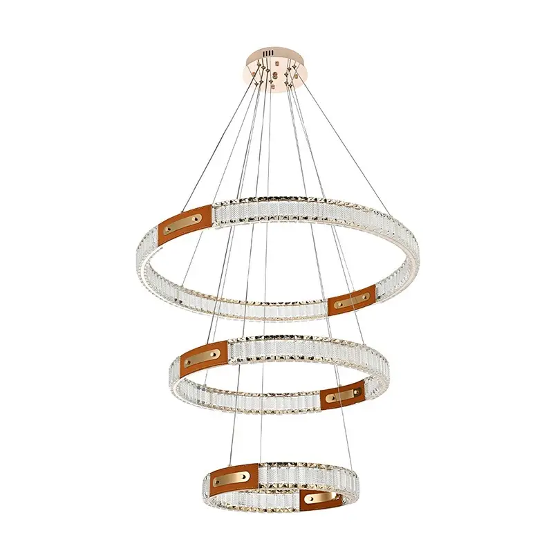 Pendente LED Cristal Gulty 80CM 98W Ouro Nordecor