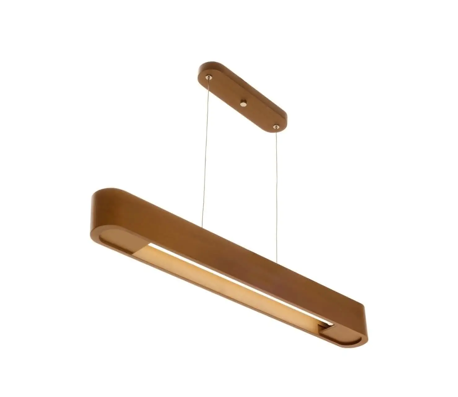 Pendente Madeira Castanho Pequeno 68cm Rettangulare 2982 1