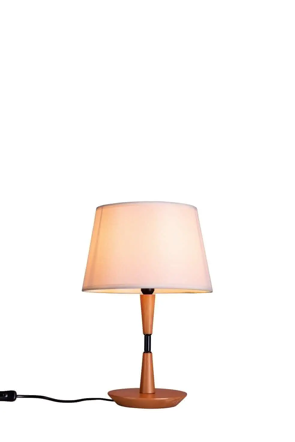 Abajur de Mesa Madeira e Metal Cupula Cru 37cm Stand 3025 1