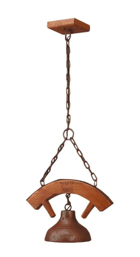 Lustre Rustico Madeira 1 Cupula Metal Oxidado Estancia 421 1