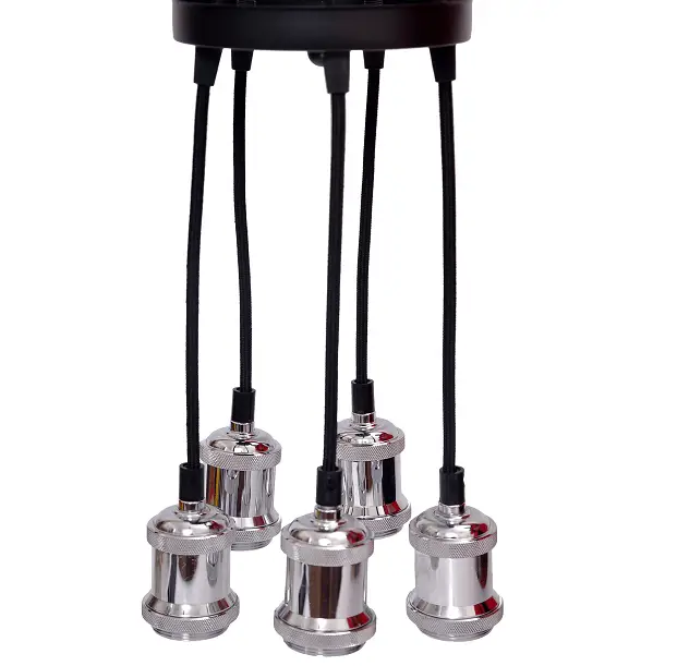 Pendente Sala de Jantar Benjamin Cromado 5 Lâmp E27 Avant 1