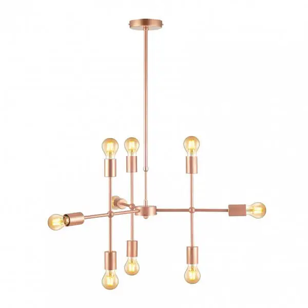 Lustre para Sala Hash Cobre 9 Lâmpadas E27 Avant 1