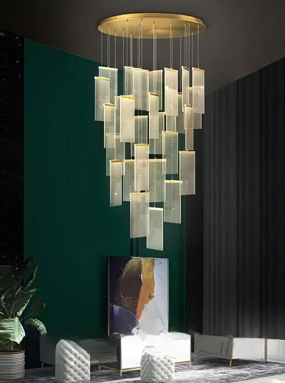 Pendente Cascata Placas Ranhuras Acrilico 7037 All Lux