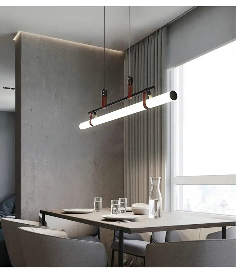Pendente Linear Infinity com Couro 120cm 7181 All Lux