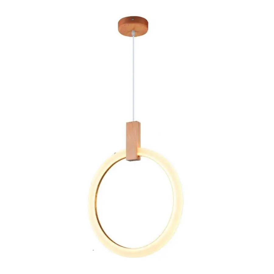 Pendente Redondo Madeira Led 13W 3000K Spheric OR1215 Orluce 1