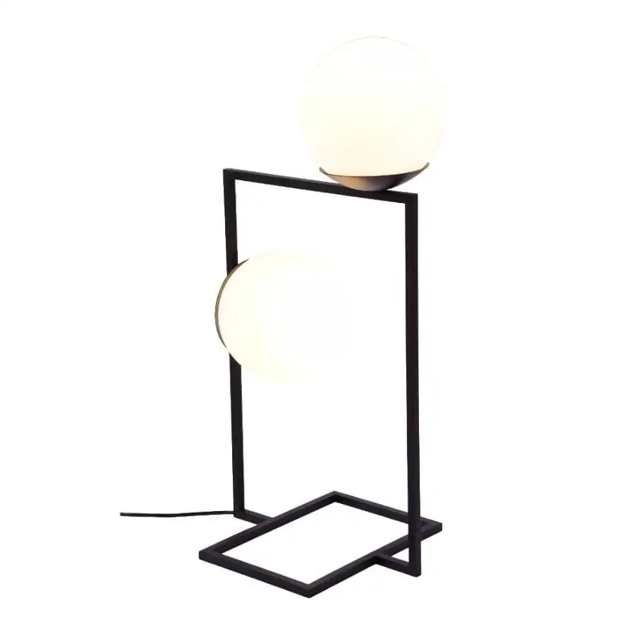 Abajur de Mesa Kellua Retang Duplo E27 6043 Metal Domado