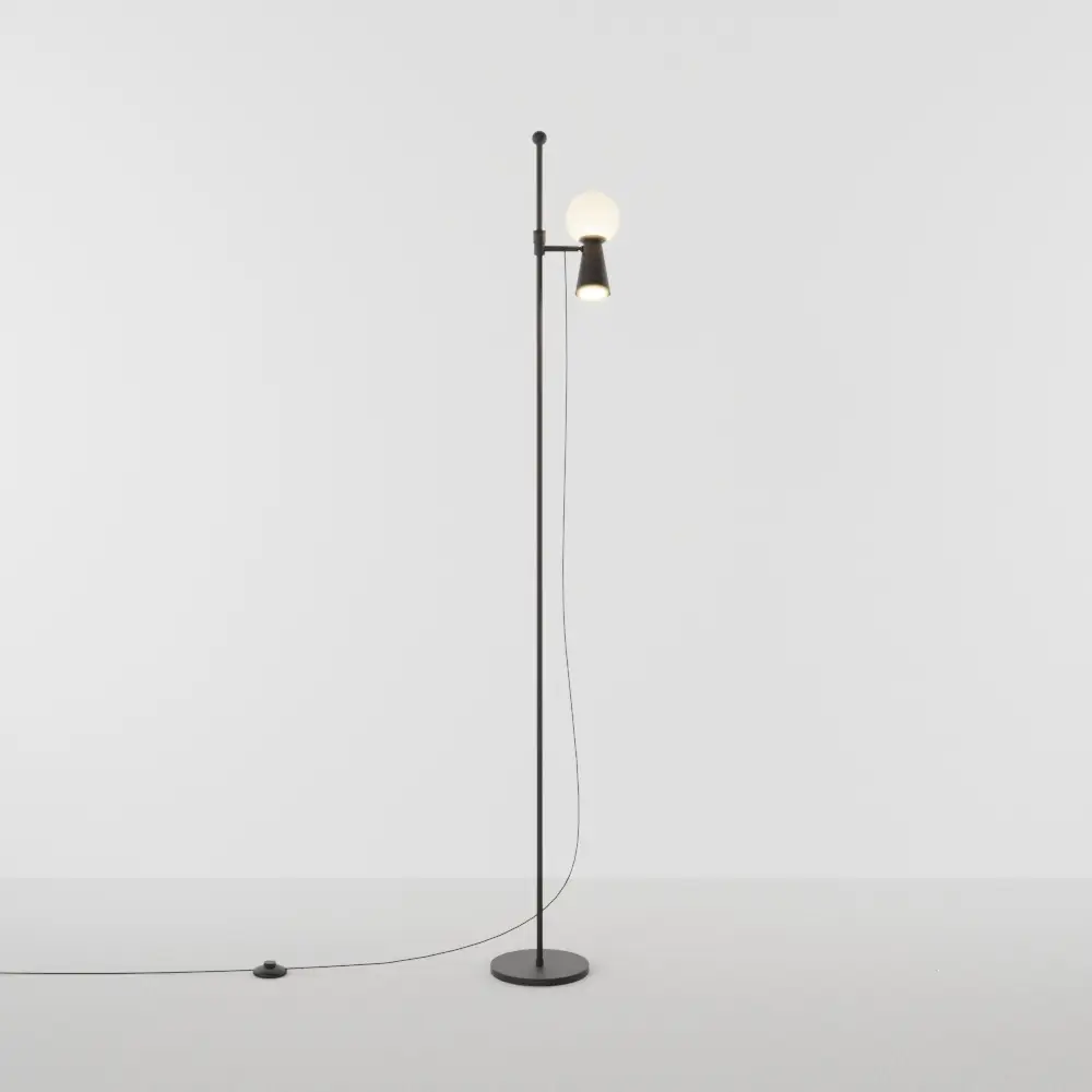 Coluna PIVÔ Bola de Vidro e Spot Pintura Golden Art