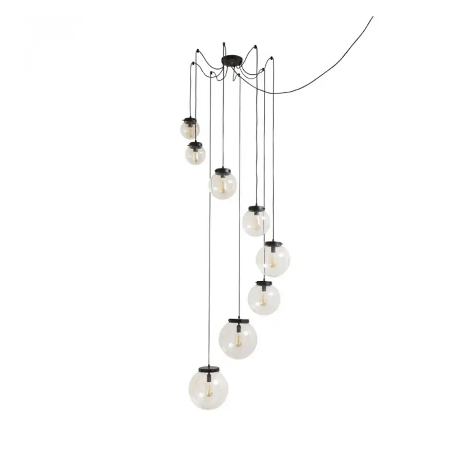 Pendente Cascata Vintage 8 Globos Incolor 3096 Madelustre