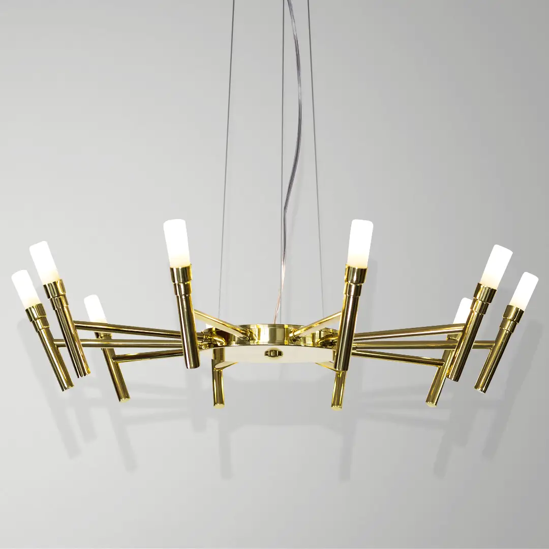 Lustre Montana 10 Braços Ø70cm Pintura Golden Art