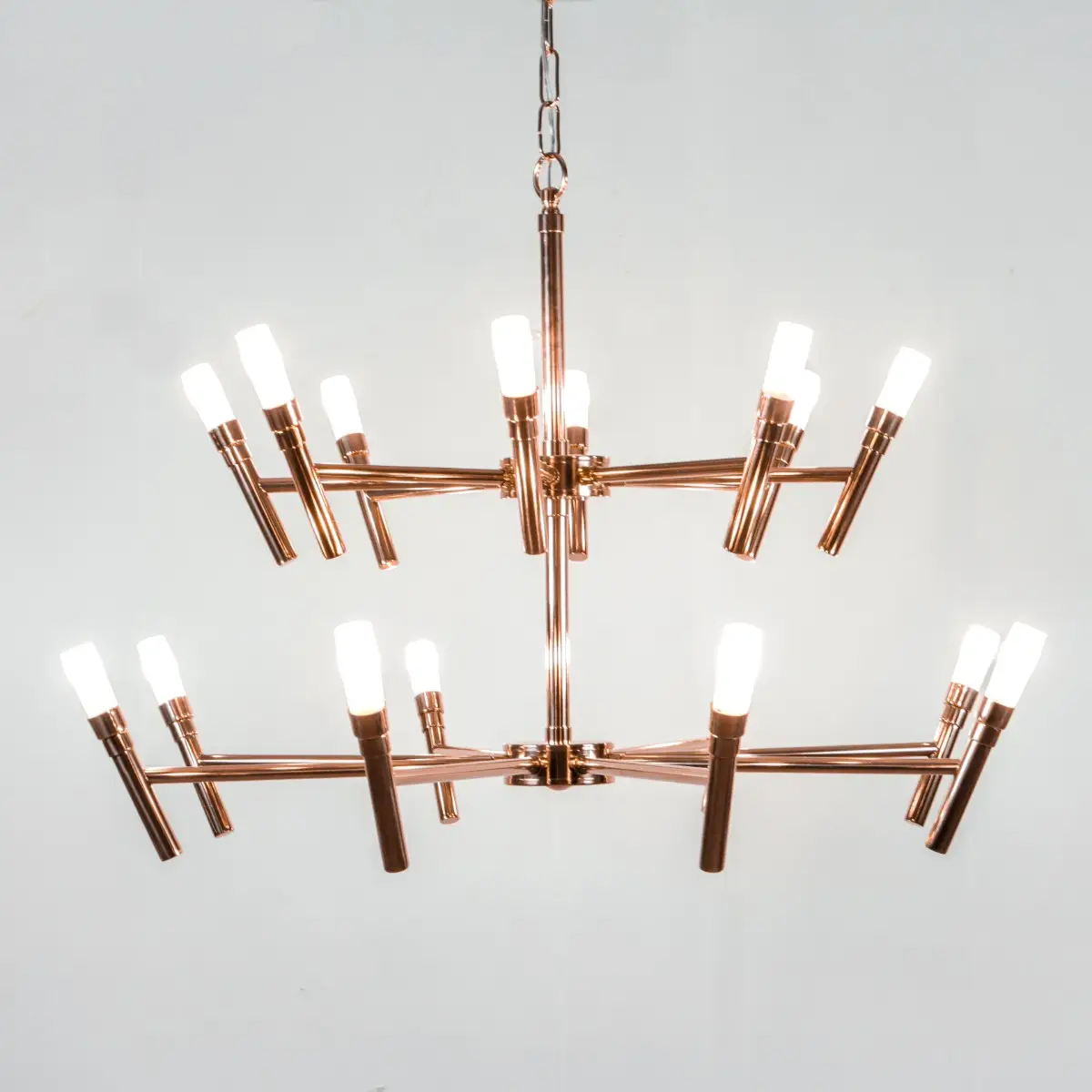 Lustre Montana 16 Braços 2 Andares Ø80cm Latão Golden Art