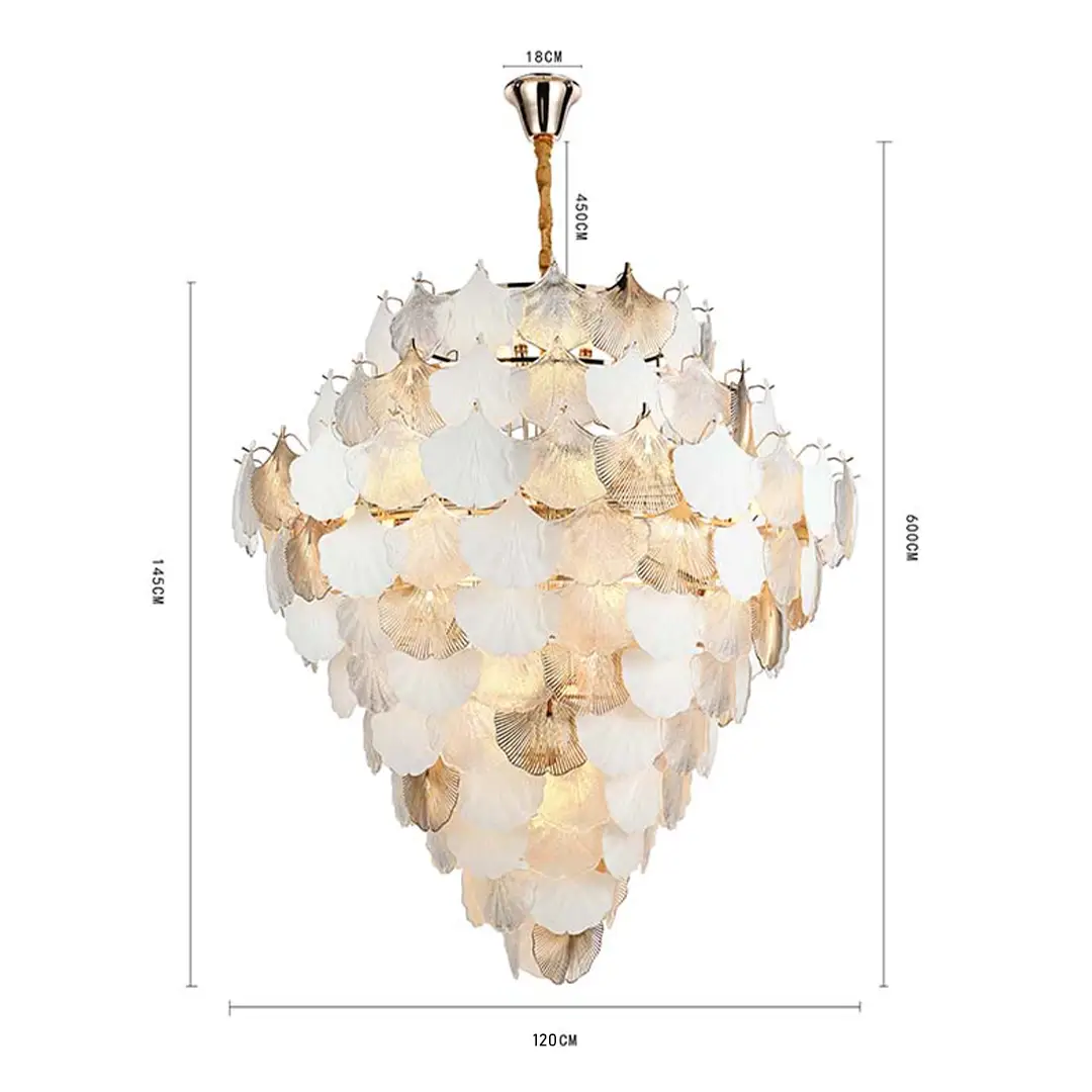 Lustre Musche 1.2M 36xE14 Ouro Nordecor