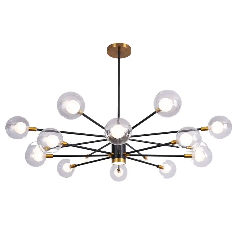 Lustre Pendente Metal Preto e Ouro Velho US084/30 Luciin