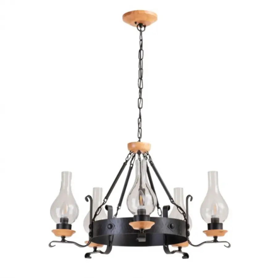 Lustre Rustico Oxford 5 Cupulas 70cm 3076/5 Madelustre