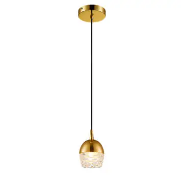 Luminaria Pendente PE-038 1 Lâmpada 10cm Dourado Mais Luz 1