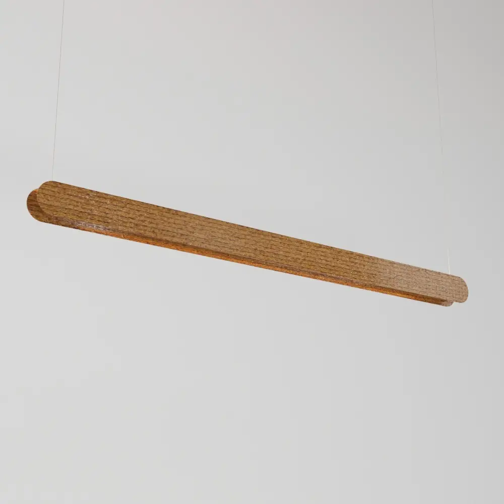 Pendente Barra Linear T8 120cm Madeira Golden Art