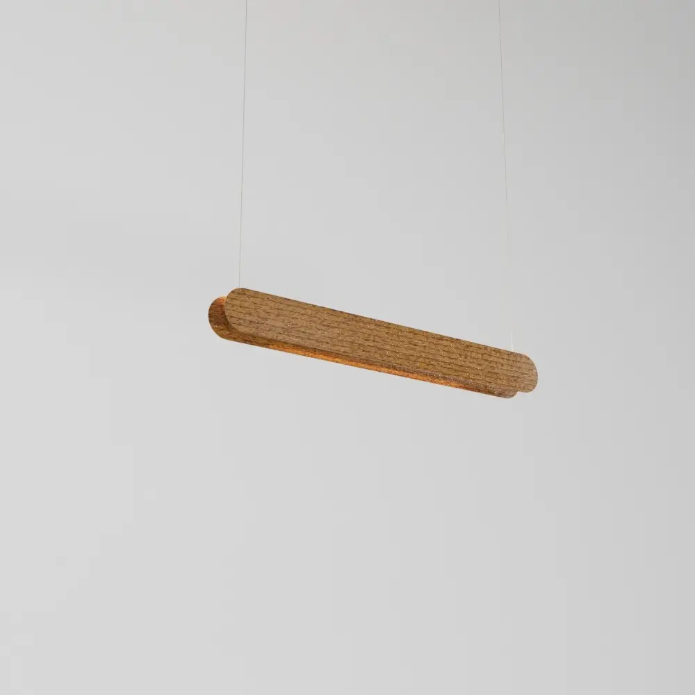 Pendente Linear T8 60cm Madeira T620-70MD Golden Art