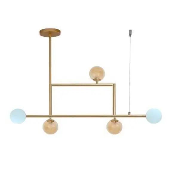 Pendente Contemporaneo Dourado Cupulas de Vidro US027 Luciin