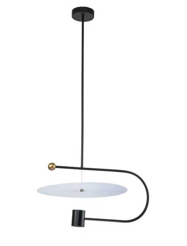 Pendente Disco Led 10W 3000K Moderno Preto EB083 Luciin