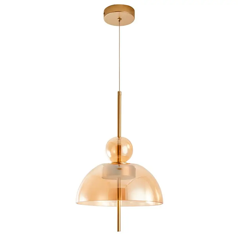 Pendente LED Kholy Ø25CM Dourado/Ambar Nordecor