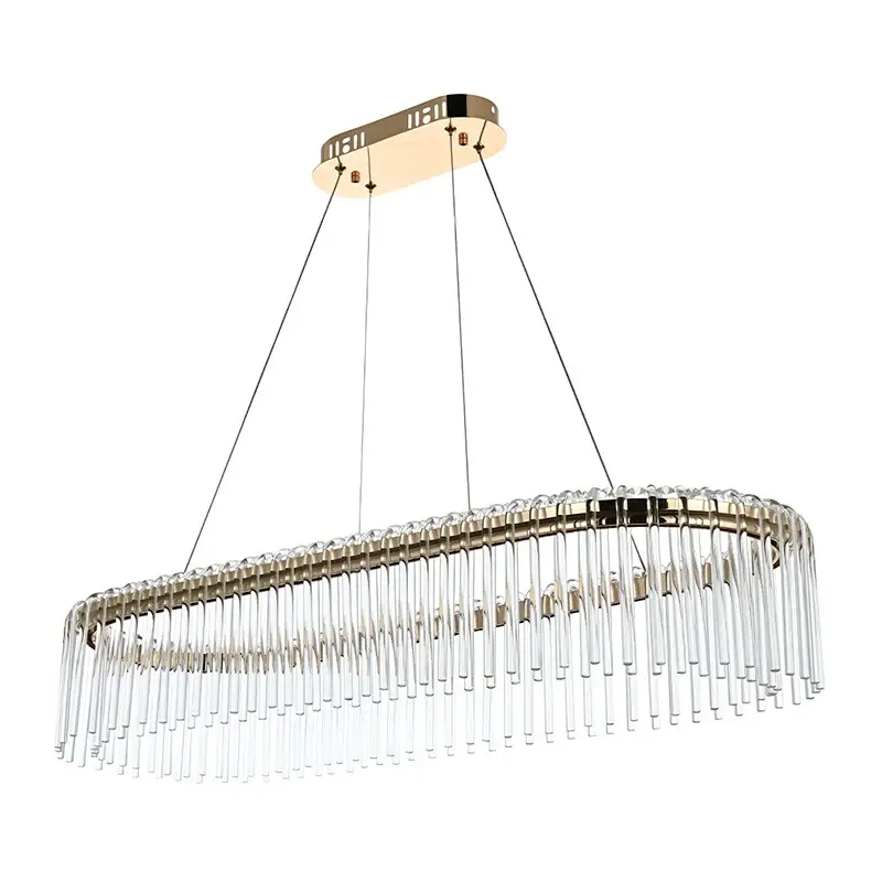 Pendente LED Cristal Gouli 90CM 36W Ouro Nordecor
