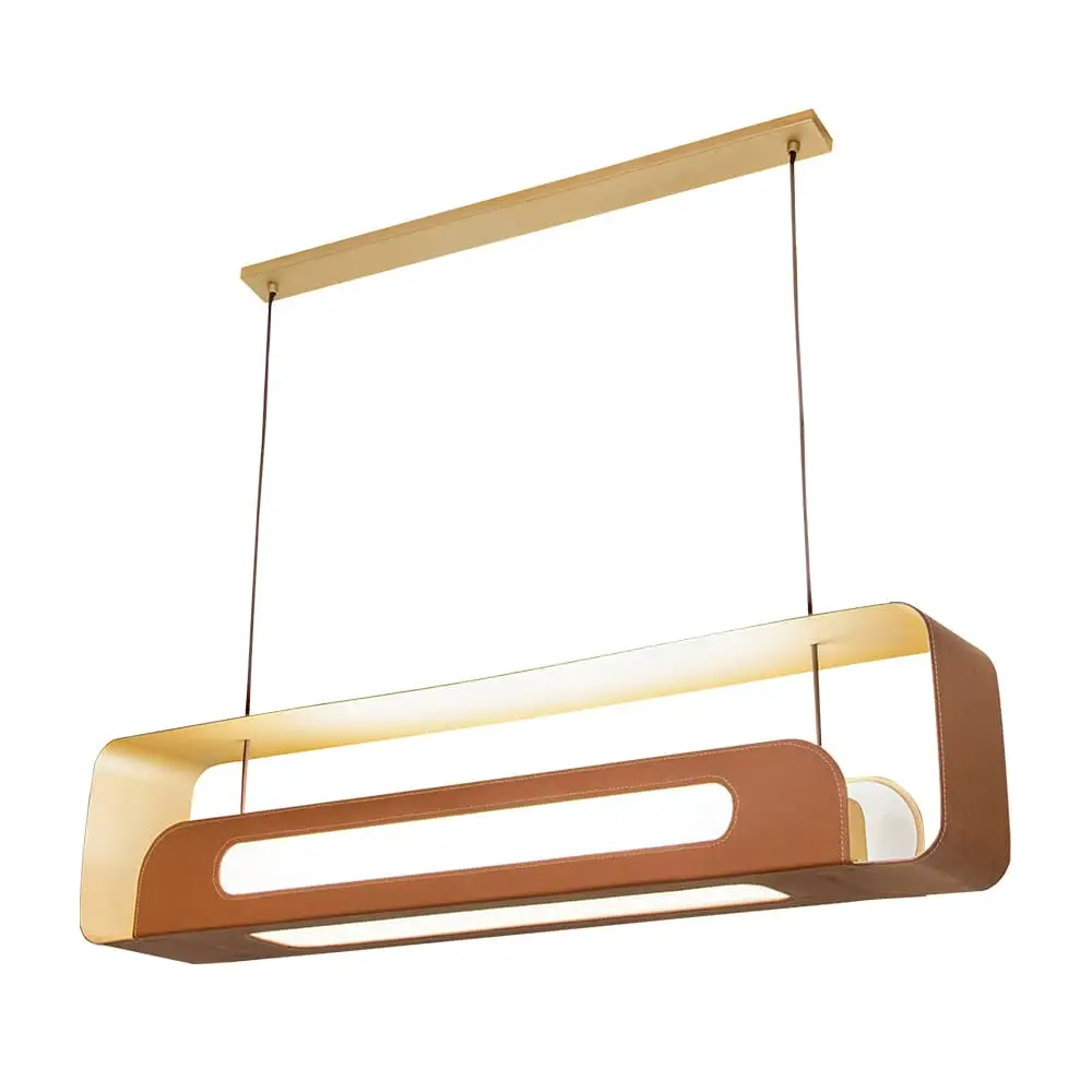 Pendente Couro Magno 87cm Lâmp Tubular 4651 Munclair