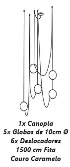 Pendente Minimalista Fita Couro 150cm All Lux