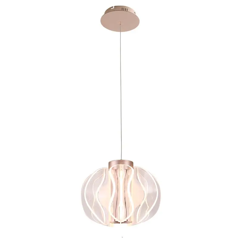 Pendente LED Wavy 12W Ouro Champ. Nordecor