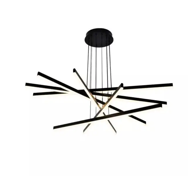 Pendente Flat Line em Led 96W 2700K Preto PE-097 Mais Luz