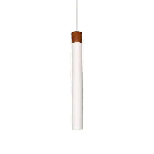 Pendente Tubular Wood Detalhes em Madeira 34cm 483 Itamonte