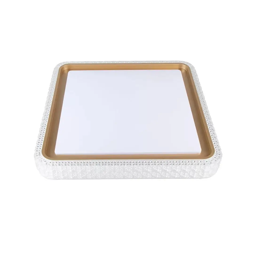 Plafon LED Kenle Qdr 50cm 36W Dourado Nordecor