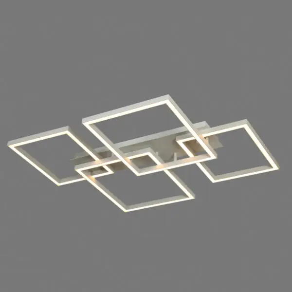 Plafon Quattro Moderno Sala 86W 2700K Branco PL-098 Mais Luz