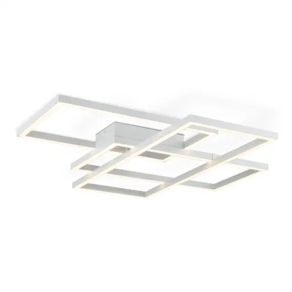 Plafon Quadrus Moderno Sala 86W 2700K Branco PL-099 Mais Luz