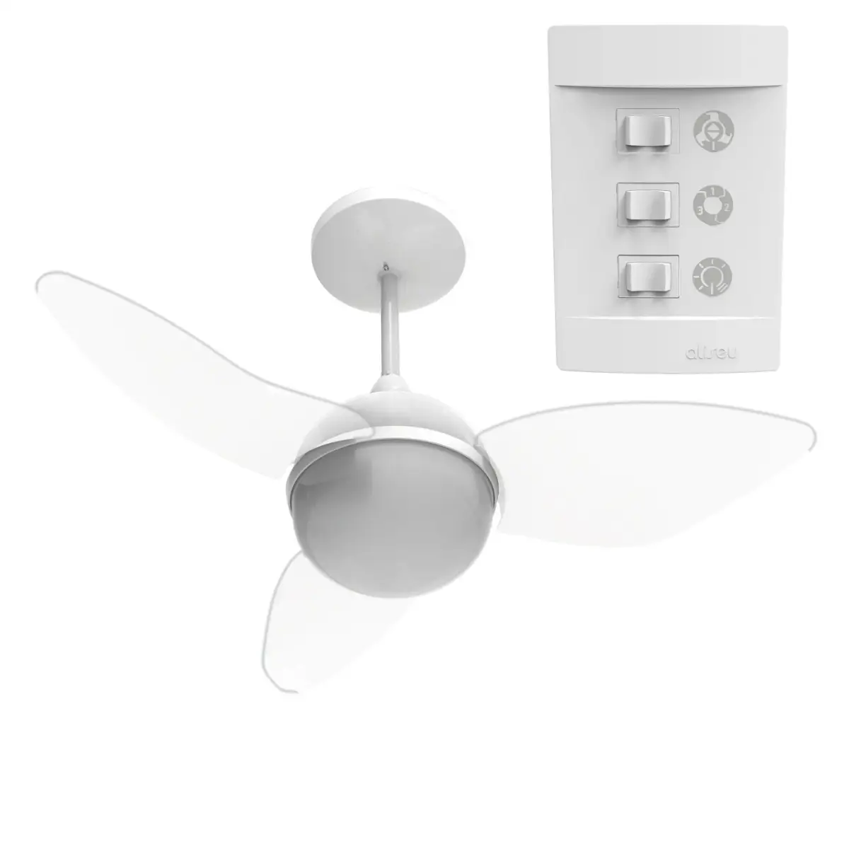 Ventilador de Teto Smart 3 Pas com Luminaria Aliseu