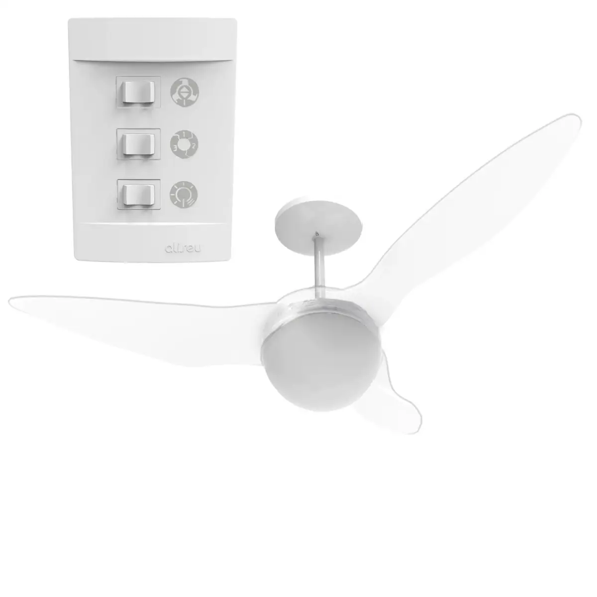 Ventilador de Teto Cristal Terral 3 Pas com Lustre Aliseu